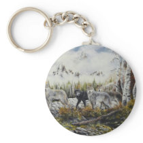 Brothers~Oil Painting by David Paul Key Chain