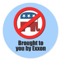 Brought to you by exxon round stickers