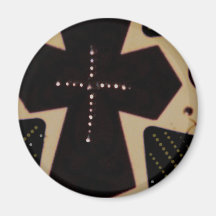 Brown Abstract cross Fridge Magnets