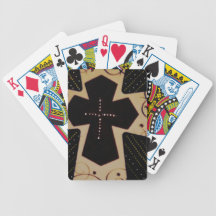Brown Abstract cross Poker Cards