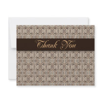 BROWN ABSTRACT THANK  YOU CARDS invitations