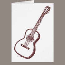 Brown Acoustic Classical Guitar cards