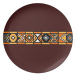Brown African Art plate