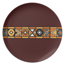 Brown African Art plate