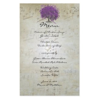 Brown and Apple Green Damask Wedding Menu stationery