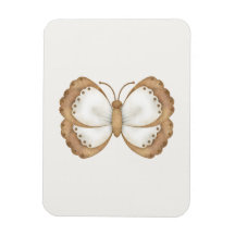 Brown and Beige Butterfly Rectangular Magnets