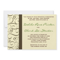 Brown and Beige Flourish Invitation