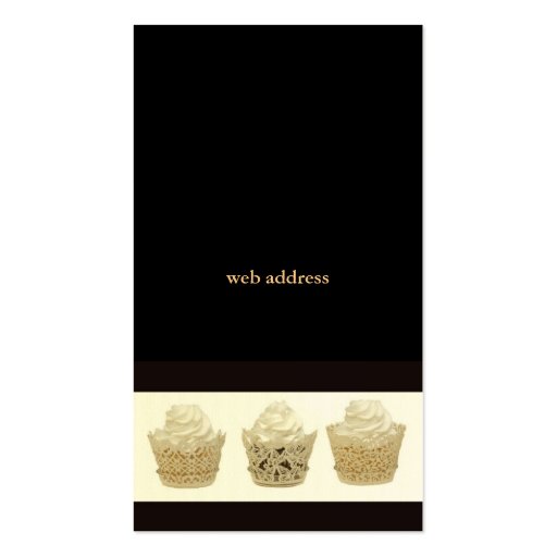 Brown and Black Cupcake Business Cards (back side)