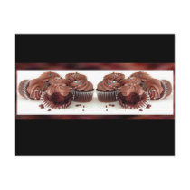 Brown and Black Cupcake Business Cards postcards
