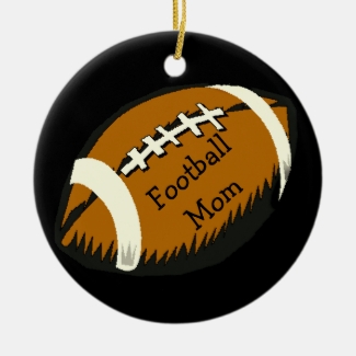 Brown and Black Football Mom Sports Ornament