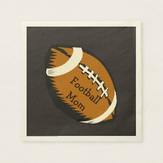 Brown and Black Football Mom Sports Paper Napkins