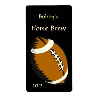 Brown and Black Football Sports Beer Label