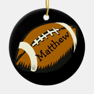 Brown and Black Football Sports Ornament