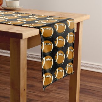 Brown and Black Football Sports Table Runner
