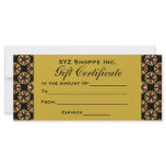 Brown and Black Gift Certificate Personalized Rack Card