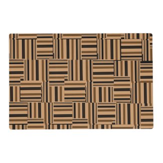 Brown and Black Wood Stripes Laminated Placemat