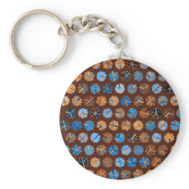 Brown and Blue Abstract Keychains