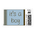 Brown and Blue Argyle Postage (Customizable) postage by agjanet Brown and Blue Argyle Postage (Customizable) postage