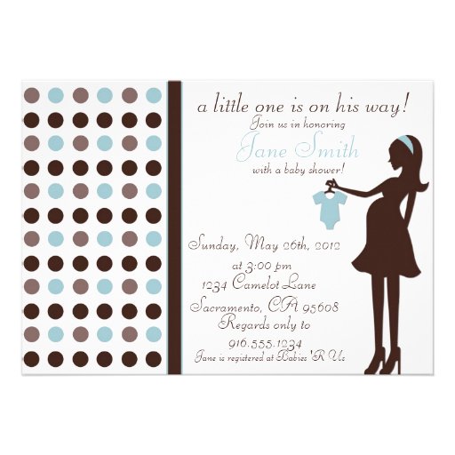 Brown and Blue Baby Boy Shower Invitation