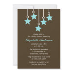 Brown and Blue Baby Mobile Invitations invitation