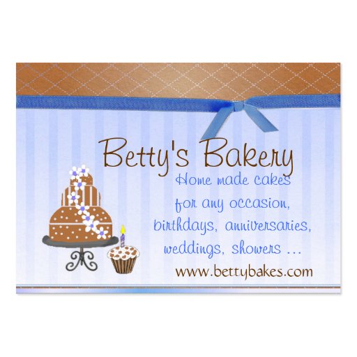 Brown and Blue Bakery Business Card (front side)