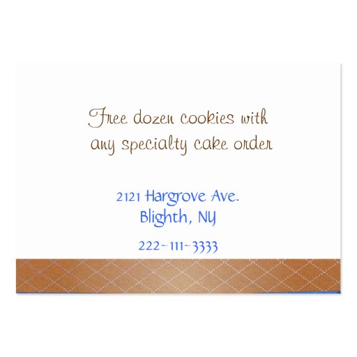 Brown and Blue Bakery Business Card (back side)
