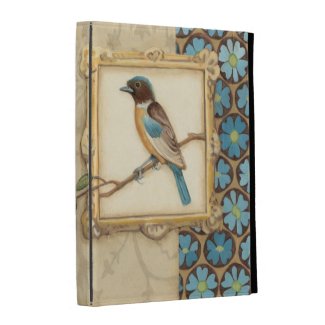 Brown and Blue Bird on a Branch Looking Up iPad Folio Case