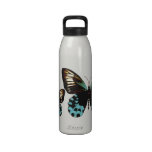 Brown and Blue Butterflies Water Bottle
