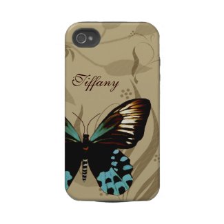 Brown and Blue Butterfly iPhone Tough Case casematecase