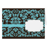 Brown and Blue Damask Card