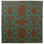 Brown and Blue Spiral American MoJo Napkin