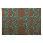Brown and Blue Spiral American MoJo Placemat Cloth Place Mat
