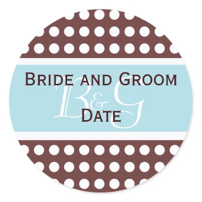 Brown and Blue Wedding Monogram Sticker by jgh96sbc