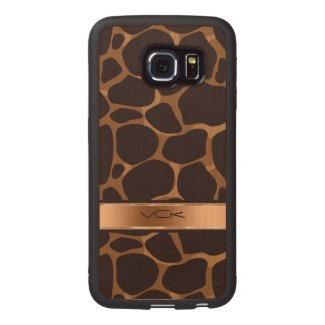 Brown And Copper Leopard Pattern Wood Phone Case