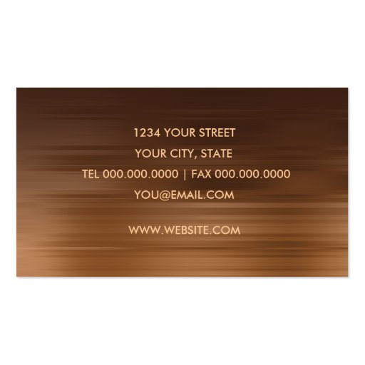 Brown and Copper Stripe Business Card (back side)