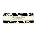 Brown and Cream Damask Personalized Return Address