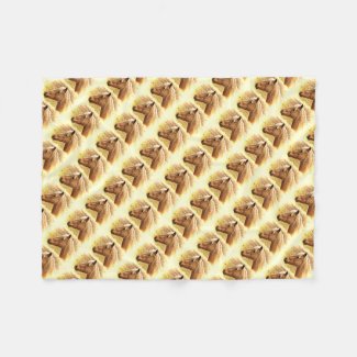 Brown and Gold Horse Animal Fleece Blanket