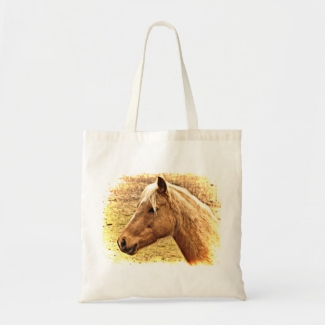 Brown and Gold Horse Animal Tote Bag
