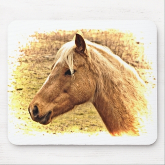 Brown and Gold Horse in Sun Animal Mousepad