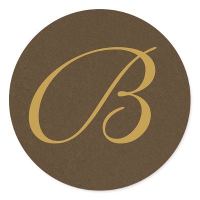 brown and gold Monogrammed Personal Seals Stickers