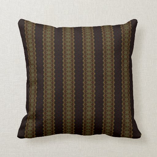 Brown and Gold Scalloped Striped Throw Pillow Zazzle