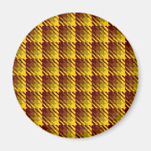 Brown and Gold Shadow Check Magnet