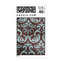 brown and green fabric stamp