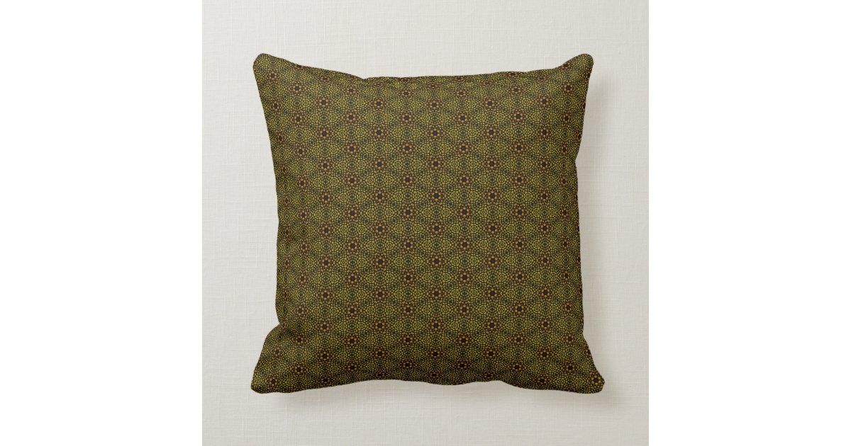 Brown and Green Floral Throw Pillow Zazzle