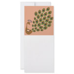 brown and green peacock personalized rack card