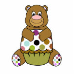 Brown And Green Polkadot Bear Acrylic Cut Outs