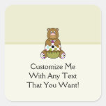 Brown And Green Polkadot Bear Sticker