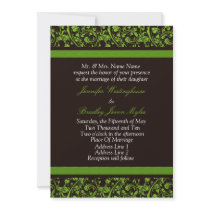 Brown And Green Wedding Invitations
