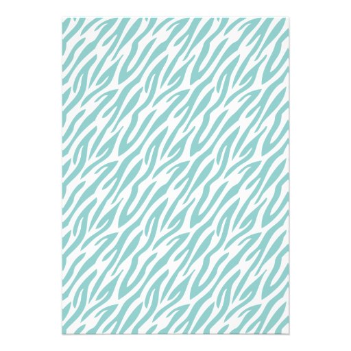 Brown and Mint Zebra Pattern Monogram Personalized Invite
