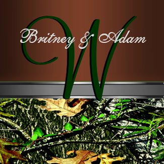 Brown and Mossy Green Camo Wedding Invitations invitation